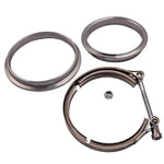 4 inch Universal Stainless Steel V-Band Clamp w/ Flange for Turbo Exhause Down Pipe MAXPEEDINGRODS
