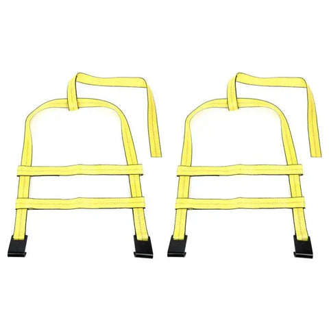 Pair Tow Dolly Car Tire Basket Straps Wheel w/ Flat Hook Yellow For 07-20 Jeep ECCPP