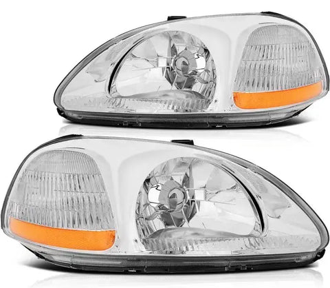 For 1996-1998 Honda Civic Headlights Assembly Pair Replacement Front Headlamp ECCPP