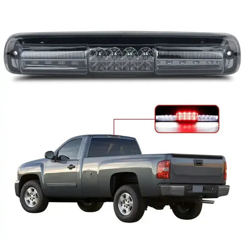 For 1999-2007 Chevy Silverado LED 3rd Third Brake Light Cargo Lamp Smoke Lens ECCPP