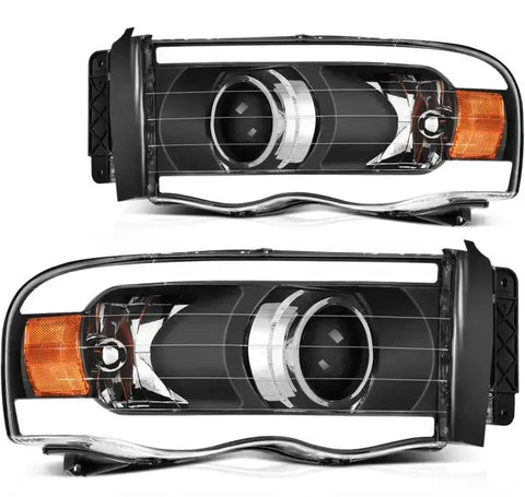 For 2002-2005 Dodge Ram Lamps Replacement Front LED DRL Headlights Assembly Pair ECCPP