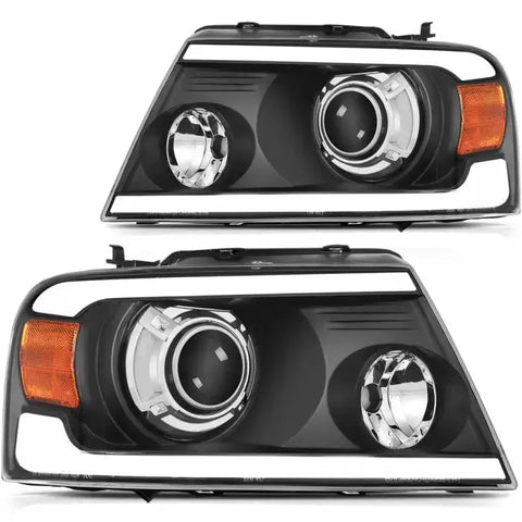 For 2004-2008 Ford F150 Lamps Replacement Front LED DRL Headlights Assembly Pair ECCPP