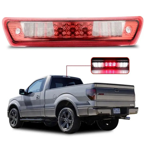 For 2009-2014 Ford F-150 FULL LED Red Lens 3rd Brake Light High Mount Stop Lamp ECCPP