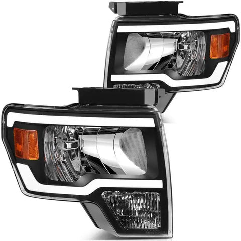 For 2009-2014 Ford F150 Lamps Replacement Front LED DRL Headlights Assembly Pair ECCPP