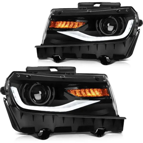 For 2014-2015 Chevrolet Camaro Front LED Headlights Assembly Pair Replacement ECCPP