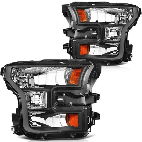 For 2015-2017 Ford F150 Replacement Headlights Assembly Headlamp One Pair Black ECCPP