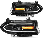 For 2015-2020 Dodge Charger Front LED Headlights Assembly Lamps Pair Replacement ECCPP