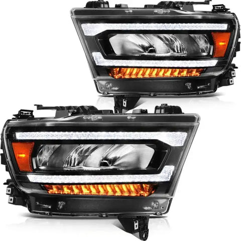 For 2019-2020 Dodge Ram 1500 Front LED Headlights Assembly Lamp Pair Replacement ECCPP