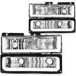 For 88-98 Chevrolet C10 Lamps Replacement Front LED DRL Headlights Assembly Pair ECCPP