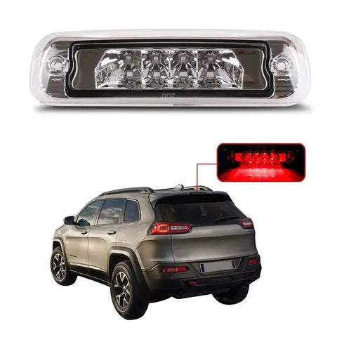 For 97-01 Jeep Cherokee Clear Housing Rear Third 3Rd Tail Brake Led Light Lamp ECCPP
