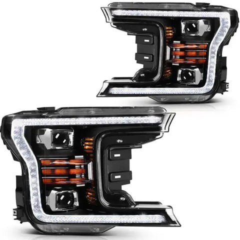 For Ford F150 2018-2020 Front LED Headlights Assembly Headlamps Pair Replacement ECCPP