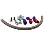 For T3 T4 T70 T66 T04E Turbo Turbochager Oil Feed + Return Drain Line Hose Kit MaxpeedingRods