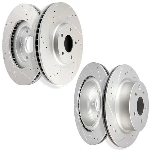 Front And Rear Drill Slot Brake Rotor For Infiniti EX35 G37X M35 Q40 350Z Maxima ECCPP