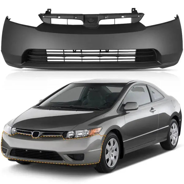Front Bumper Cover Fascia for 2006 2007 2008 Honda Civic 1.8 Sedan HO1 Dynamic Performance Tuning