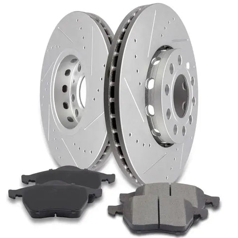 Front Drill &Slot Brake Rotors Ceramic Pads For 1999-2004 Audi A4 1998-2001 A6 ECCPP