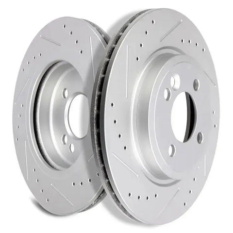 Front Drilled And Slotted Brake Rotors For 2002-2006 Mini Cooper 1.6L L4 2WD ECCPP