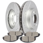 Front Drilled Slot Brake Discs Rotors Ceramic Pad Fits 1996-2005 Honda Civic 1.7 ECCPP