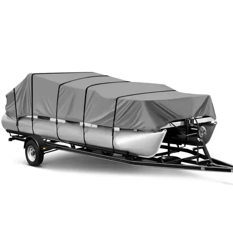 Gray-17-19ft-210D-Pontoon-Boat-Cover-Trailerable-UV-Protection-Beam-96"-170518 ECCPP