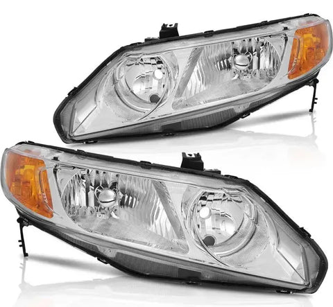 Headlight Assembly Pair For Honda Civic 4 door Sedan 2006-2011 Headlamp Light ECCPP