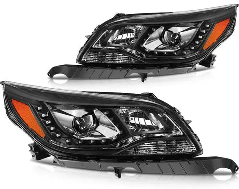 Headlights Assembly For Chevy Malibu 2013-2015 LED DRL Projector HeadLamps Black ECCPP