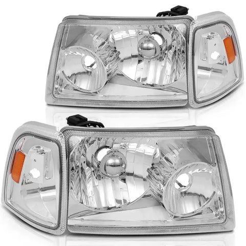Headlights Assembly Pair For 2001-2011 Ford Ranger Headlamp Assembly Replacement ECCPP