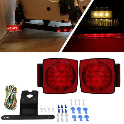 LED 12V Submersible Trailer Tail Light Waterproof Utility Kit for Boat Under 80" ECCPP