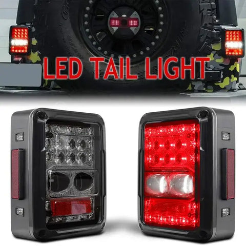 LH + RH Tail Lights Brake Reverser Rear Turn Signal For 07-18 Jeep Wrangler JK ECCPP