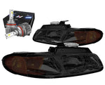 1996-1999 Dodge Caravan Oe Style Headlight Lamp W/Led Kit Slim Style Smoked DNA MOTORING