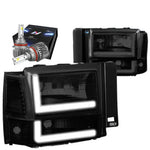 1991-1994 Ford Explorer Led Drl Tube Headlight W/Led Kit Slim Style Tinted DNA MOTORING