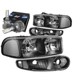 2001-2007 Gmc Sierra/Yukon Xl 1500 Denali Headlights W/Led Slim Style Black DNA MOTORING