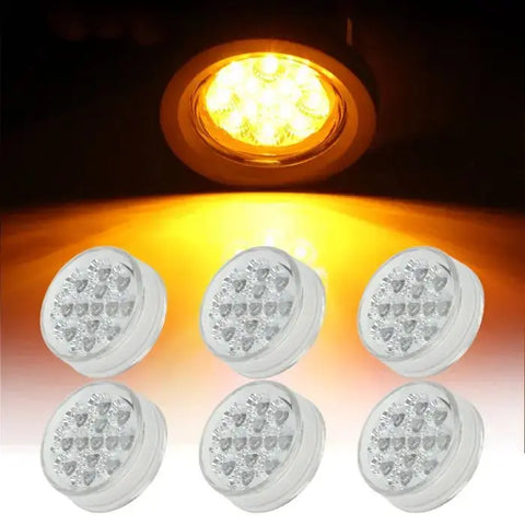6x 2.5" 13 led yellow tail light side marker 12v For Pickup/Truck/Lorry ECCPP