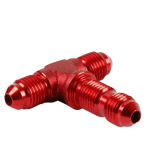 An8 An-8 Male On Run Female Bulkhead Flare Red Anodized Tee Fitting Fuel/Oil DNA MOTORING