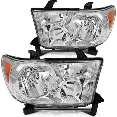 One Pair Headlights Assembly Fits 2008-2017 Toyota Sequoia Headlamp Assembly Set ECCPP