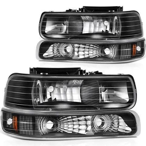 Pair Fits 1999-2002 Chevy Silverado Headlight Assembly Replacement Left+Right ECCPP