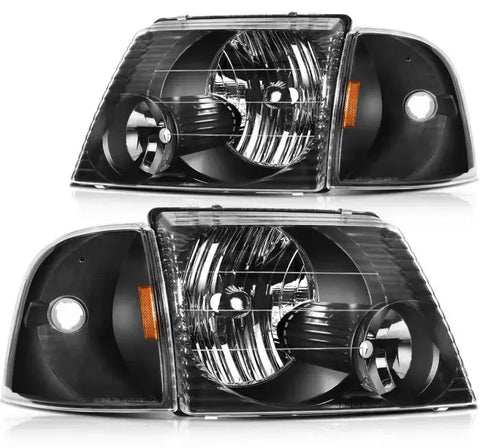 Pair Headlights Assembly Fits 2001-2005 Ford Explorer LED Headlamp Assembly Kit ECCPP