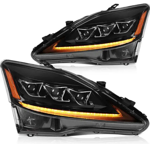 Pair LED Headlights Assembly For Lexus IS 250 350 IS F 2006-2013 Front Headlamps ECCPP