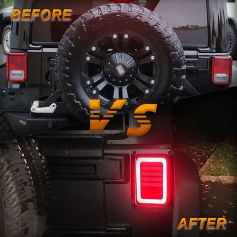 Pair LED Tail Lights Brake Turn Signal Smoke Dynamic For JEEP Wrangler JK 07-17 ECCPP