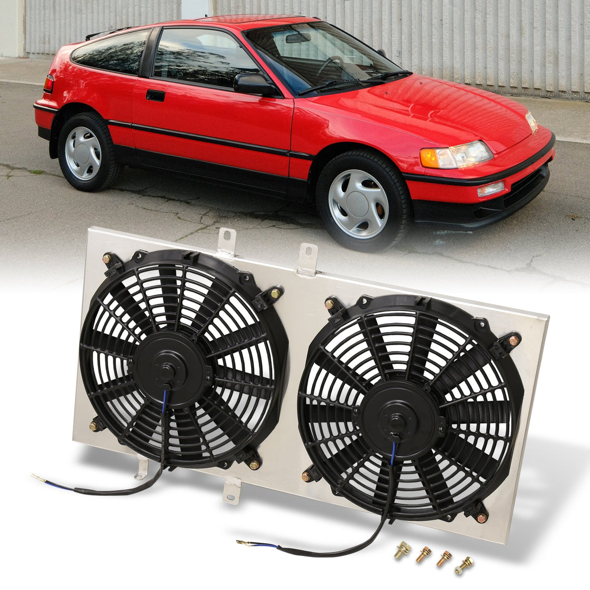 Honda CRX 1988-1991 M/T Aluminum Radiator Dual Fan Shroud – Dynamic ...
