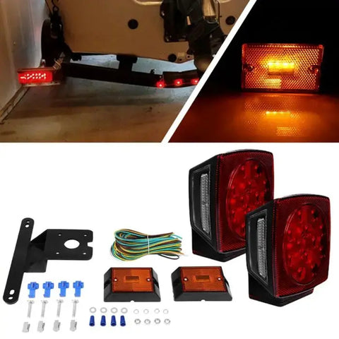 Rear Submersible Led Trailer Tail Lights Kit Marker Boat Truck Round Waterproof ECCPP