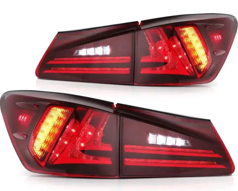 Fits 2006-2012 Lexus IS250/350 Rear LED Taillights Assembly w/ Reflective Bowl ECCPP