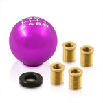 Universal 6 Speed M8 M10 M12 Ball Shift Knob Purple with White Lettering