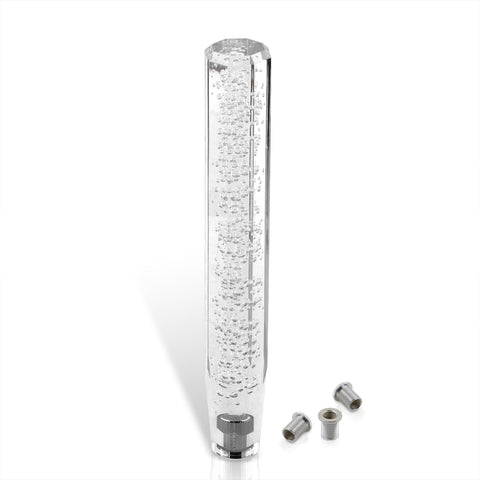 Universal M8 M10 M12 300MM Crystal Octogon Bubble Shift Knob Clear
