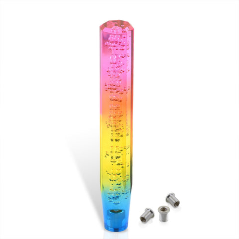 Universal M8 M10 M12 300MM Crystal Octogon Bubble Shift Knob Rainbow