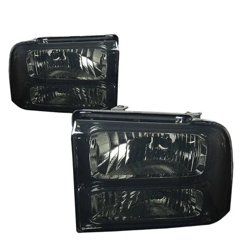 Smoke Housing Amber Reflector Replacement Headlights 05-07 Ford Super Duty DNA MOTORING