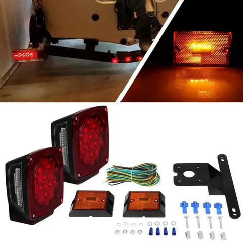 Submersible 12V Trailer Boat LED Trailer Rear Tail Light Kit for Under 80 Inch ECCPP