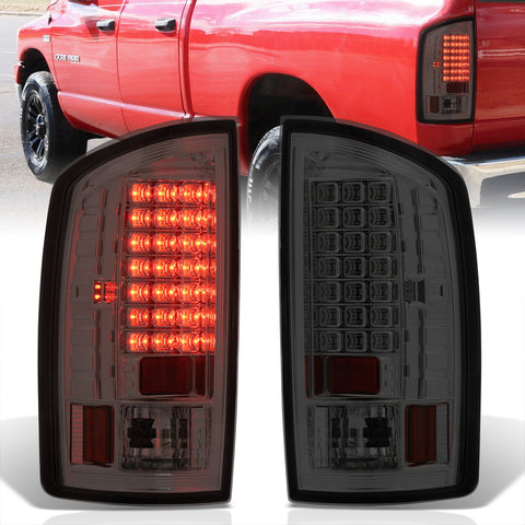 Dodge Ram 1500 2007-2008 / 2500 3500 2007-2009 LED Tail Lights Chrome Housing Smoke Len