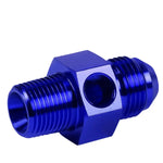 Blue Anodize 8-An Flare To 1/2" Npt Fitting/Coupler+1/8" Pressure/Temp Port DNA MOTORING
