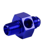 Blue Anodize 6-An Flare To 3/8" Npt Fitting/Coupler+1/8" Pressure/Temp Port DNA MOTORING