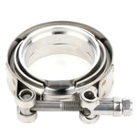 Universal 2.25" Inch Zinc Plated Iron V-Band Turbo Pipe Exhaust Flange Clamp ECCPP