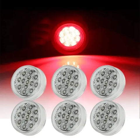 6x 2.5" 13 led red Longlife 12v Side marker tail light For Pickup/Trailer/Van ECCPP